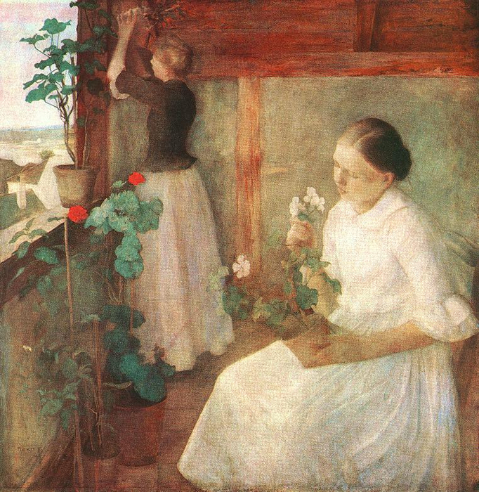 Girls Attending to Flowers, 1889 (682x700, 608Kb)