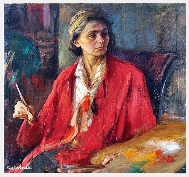 Беньков Павел Петрович (Россия-Узбекистан, 1879-1949) «Портрет З.Ковалевской» (622x584, 381Kb)