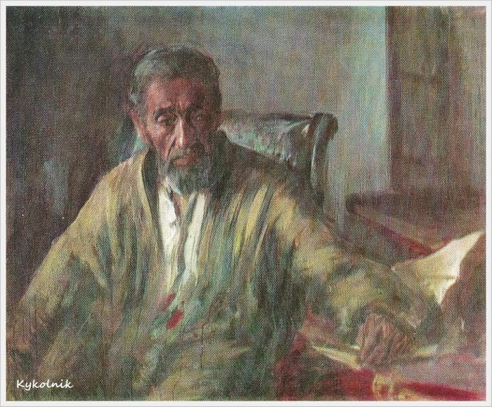 Беньков Павел Петрович (Россия-Узбекистан, 1879-1949) «Портрет старика» 1940-е (700x580, 203Kb)