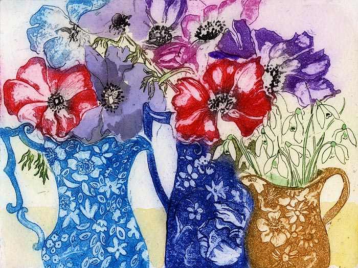 Three Jugs of Flowers (700x525, 591Kb)