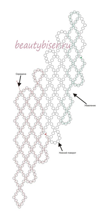 Бисерная сетка схема