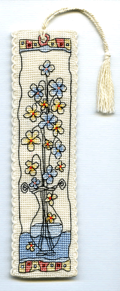 Flowers in Glass Vase Bookmark (249x600, 94Kb)