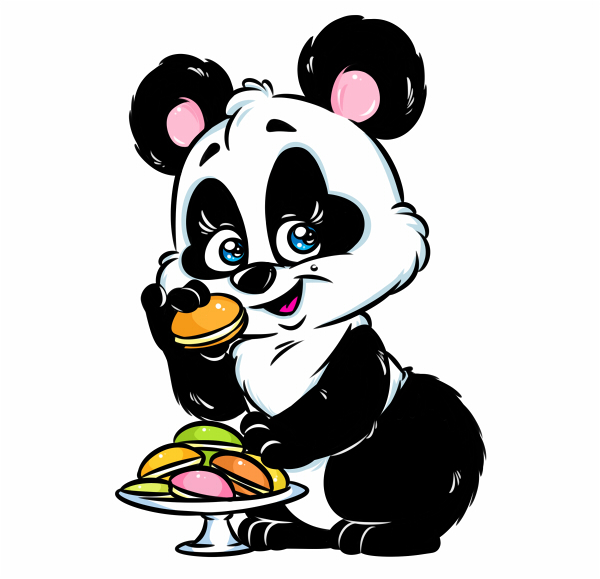 Панда пирожное (600x579, 137Kb)