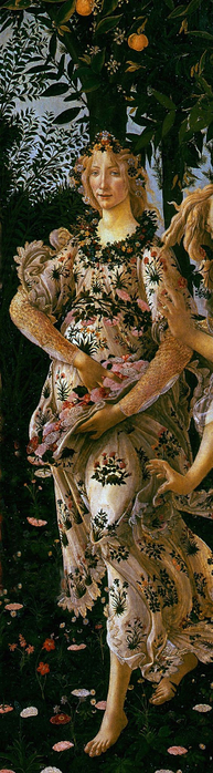 002_Sandro Botticelli, detail from 'La Primavera - An Allegory of Spring'' c.1482 (193x700, 238Kb)