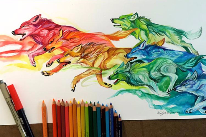 Картины из фломастеров