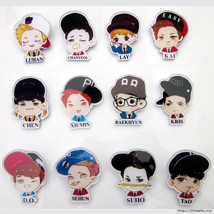 EXO Cute Cartoon Acrylic Brooches LU HAN KRIS CHAN YEOL LAY KAI TAO XIU MIN SE HUN BAEK HYUN D.O. For Fans Retail Wholesale/5863438_EXOCuteCartoonAcrylicBroochesLUHANKRISCHANYEOLLAYKAITAOXIUMINSE1 (700x700, 330Kb)