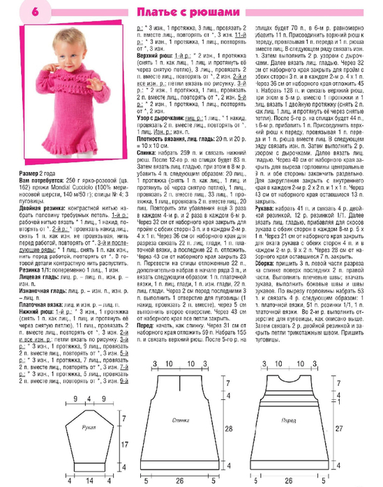 Рюши спицами схемы и описание для детской одежды
