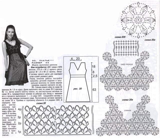 Сарафаны крючком для женщин со схемами и описанием