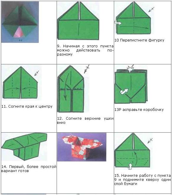Коробочка оригами самая простая схема для детей
