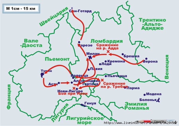 Итальянский поход карта