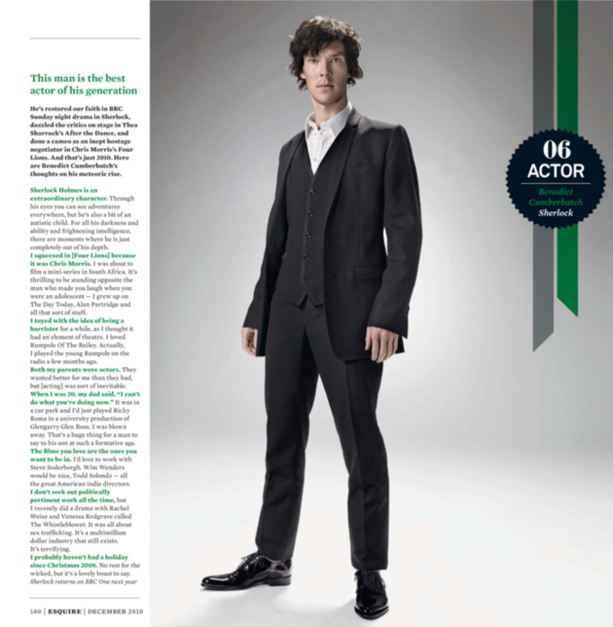 4 части мужчины. Журнал Esquire Benedict.