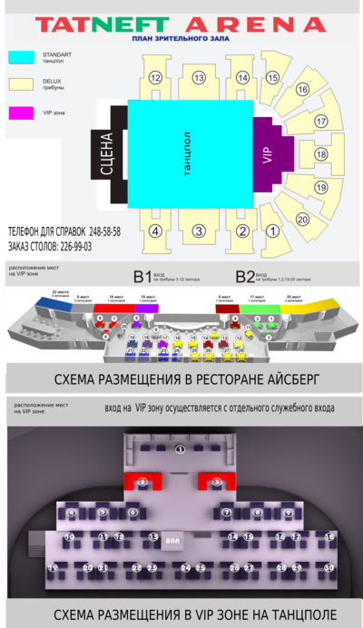 Татнефть арена схема зала с местами