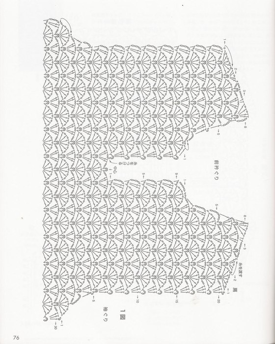 Вязание крючком кофты по японским схемам