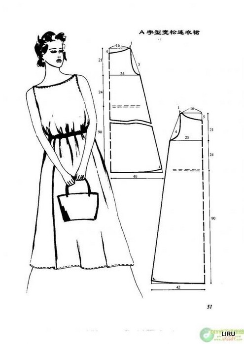 Модели платьев с выкройками и схемами