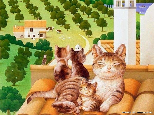 Рисунок кота и собаки