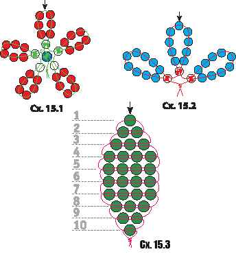 Схема цветочка из бисера для начинающих