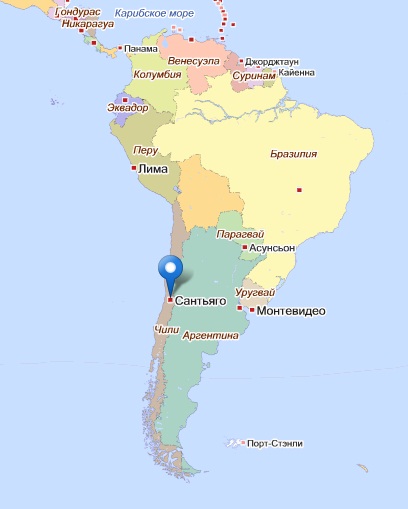 Чили на карте южной америки