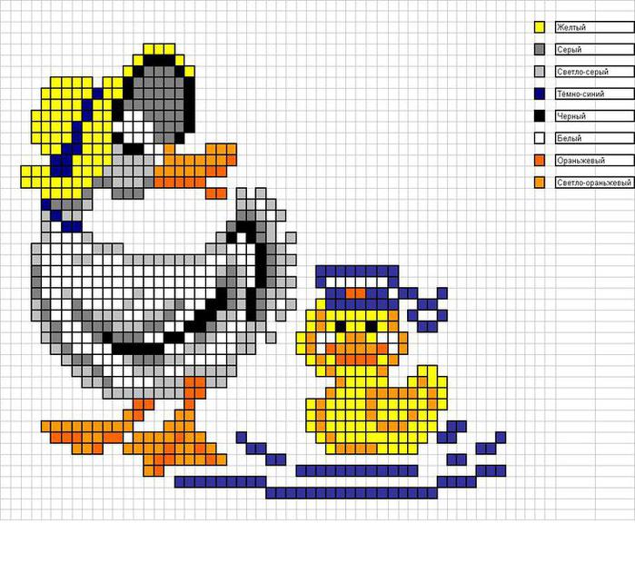 Схема вышивки утиные истории