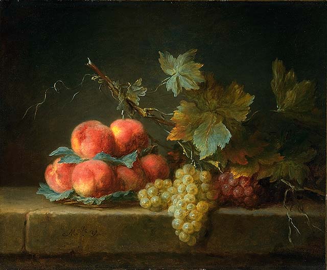 Валлаер-Костер. Натюрморт с персиками и виноградом. 1779 (640x528, 48Kb)