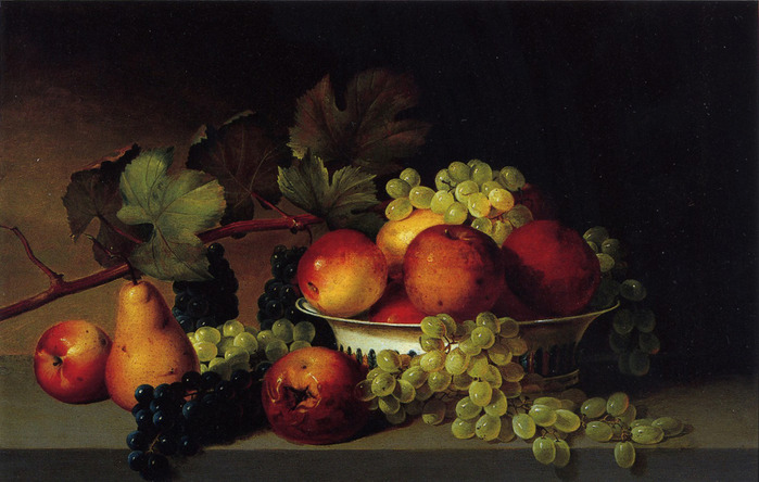 Пиле. Натюрморт с яблоками, виноградом и грушами. 1822 (700x444, 103Kb)