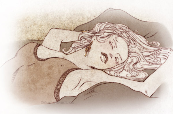 Спящую девушку 3. Рисунок спящей девушки.