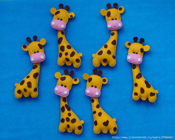 Изготавливаем симпатичного жирафика из фетра: Мастер-Классы в журнале Ярмарки Мастеров