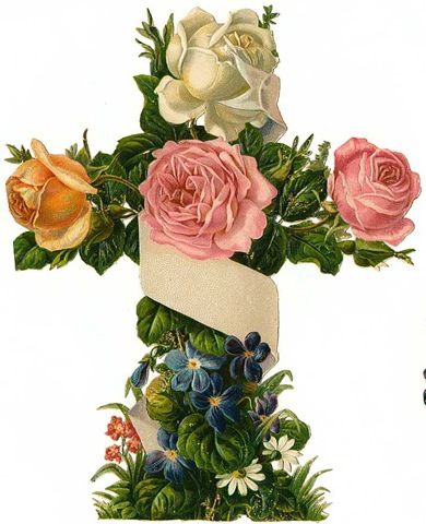 free-vintage-clip-art-cross-with-ribbon-and-flowers (390x480, 67Kb)