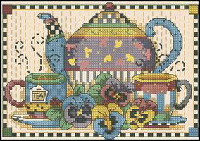 Dimensions 06877 Teatime Pansies (284x200, 42Kb)