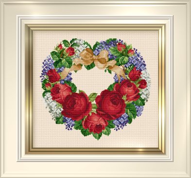 _088 Roses and Lilacs Heart (393x366, 34Kb)