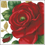  Pillow with red rose (696x696, 519Kb)