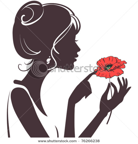 stock-vector-beauty-girl-silhouette-with-red-poppy-76266238 (450x470, 44Kb)