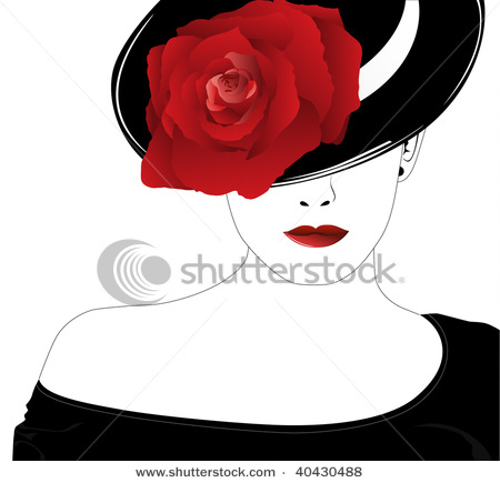 stock-vector-vector-silhouette-of-beautiful-woman-in-a-black-hat-with-red-rose-40430488 (450x435, 38Kb)