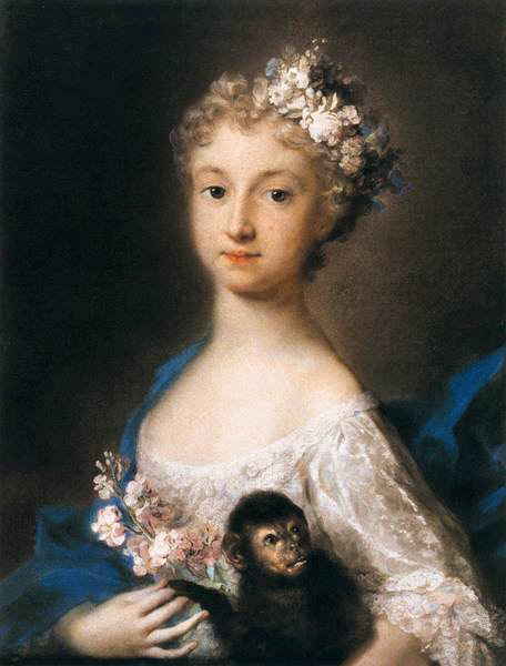 ,  - Young Girl Holding a Monkey (456x600, 46Kb)