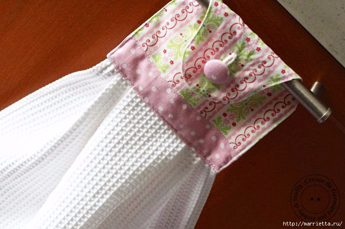 Как сшить красивое кухоное полотенце для рук из тонкой вафельной ткани