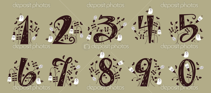 depositphotos_42396521-Vintage-Numbers-with-Floral-Decorations-and-Birds (700x308, 205Kb)