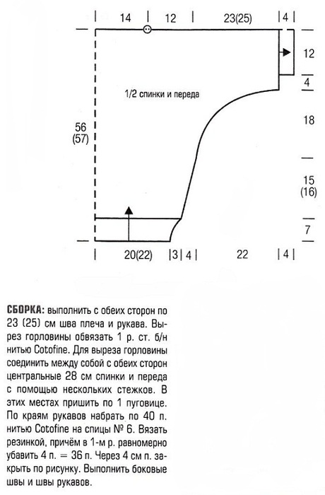 Джемпер сетка спицами схема с описанием