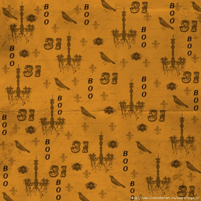 free digital scrapbook paper_ORANGE Halloween_raven (700x700, 459Kb)