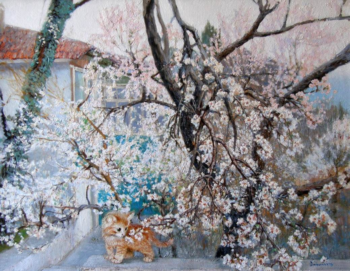 Андрей Амбурский. Гурзуфский дворик после дождяzhdya (700x542, 532Kb)