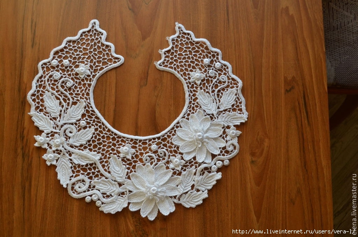 Воротник, ирландское кружево. | Irish lace crochet, Crochet necklace pattern, Crochet collar