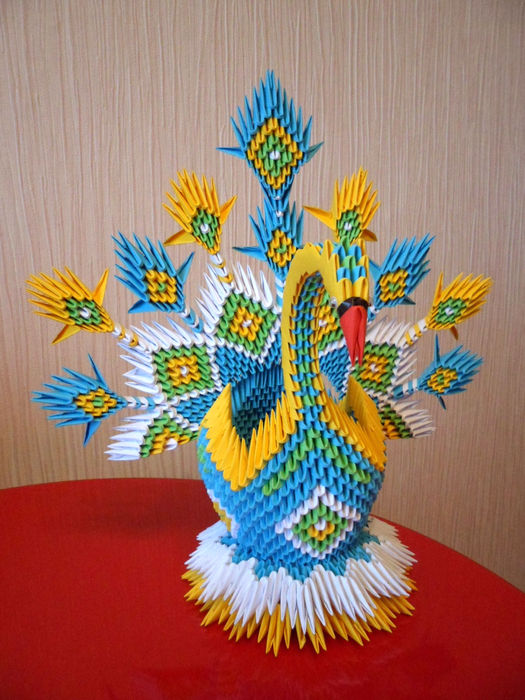 Модульное оригами гигантский лебедь (гусь) вариант 2 (мастер класс)