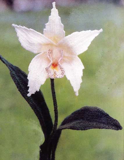 Орхидея крючком. Тунисское вязание. Цветок крючком. Часть 1.