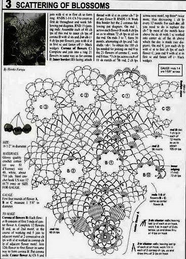Салфетки крючком с объемными цветами со схемами