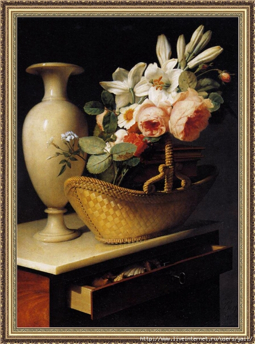 03-With a Basket of Flowers (519x700, 332Kb)