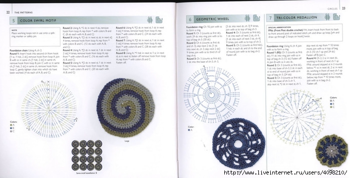 150 Knit & Crochet Motifs_H.Lodinsky_Pagina 22-23 (700x355, 165Kb)
