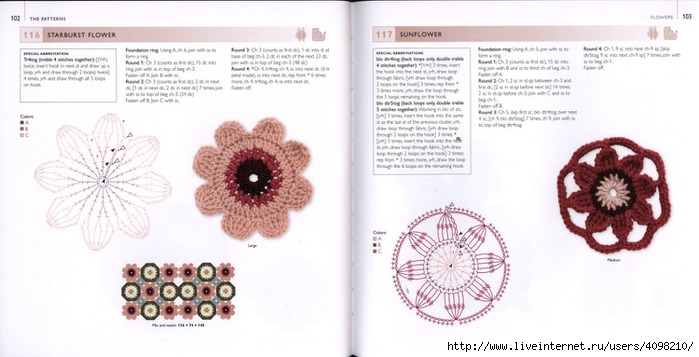 150 Knit & Crochet Motifs_H.Lodinsky_Pagina 102-103 (700x357, 148Kb)