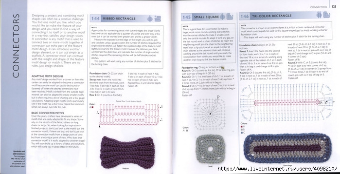 150 Knit & Crochet Motifs_H.Lodinsky_Pagina 122-123 (700x357, 175Kb)