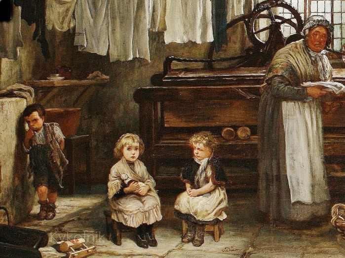 Alfred Dixon (British, 1842-1919) Left to be minded1 (700x522, 172Kb)