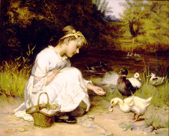 46657617_Frederick_MorganBritish_18561927_Sharing_her_lunch (593x475, 90Kb)