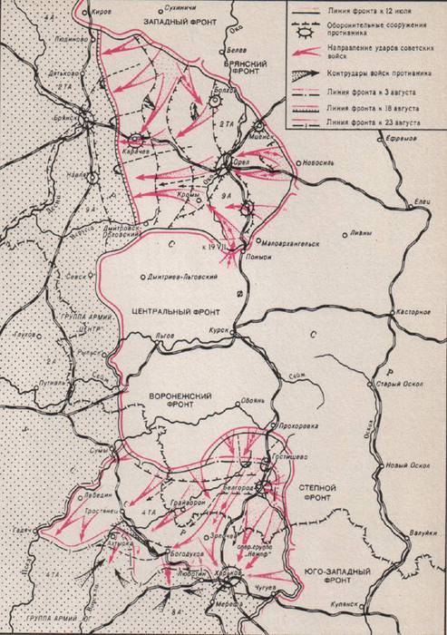 Курская битва контрнаступление карта
