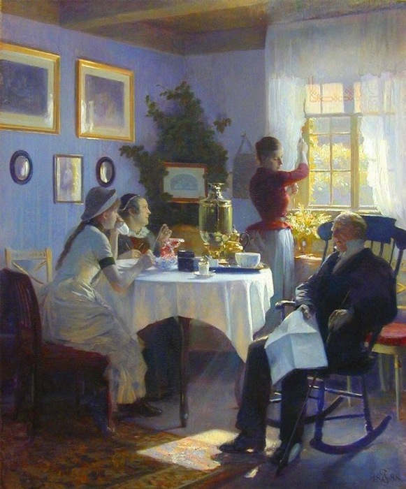 Carl Christian Thomsen (Danish, 1847-1912) A Sunday Afternoon (581x700, 123Kb)
